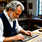 Renaissance Goldsmith**

"A Renaissance goldsmith in his workshop, meticulously crafting a jewel-encrusted pendant, fully clothed, appropriate attire, safe for work, detailed tools, workbench with various metals and gemstones, soft lighting, perfect anatomy, natural proportions, professional, modest, family-friendly."

**
